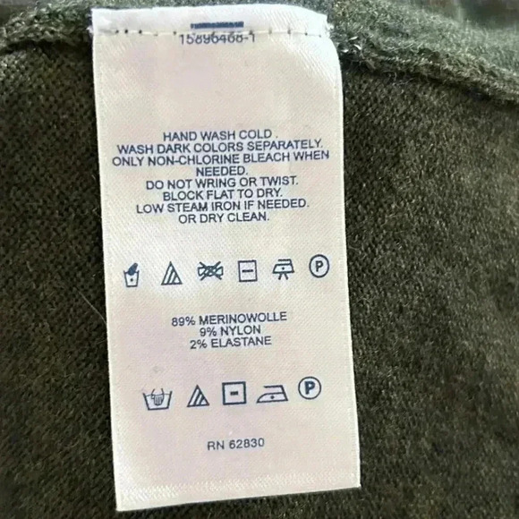 Lands End Merino Wool Blend Midi Knit Dress 3/4 Sleeves Dark Green Size Large - Picture 8 of 8